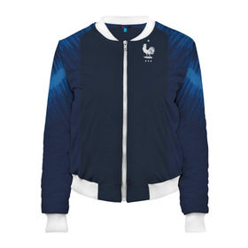 Женский бомбер 3D France home WC 2018: в Ухте, 100% полиэстер | застегивается на молнию, по бокам два кармана без застежек, мягкие манжеты, по низу бомбера и на воротнике — эластичная резинка | confederation | cup | euro | france | world | европы | конфедераций | кубок | мира | франция | чемпионат