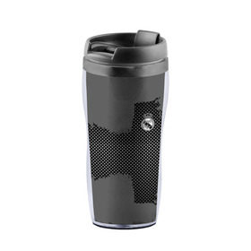 Термокружка-непроливайка с принтом REAL MADRID SPORT GRAY в Ухте, внутренняя часть — пищевой пластик, наружная часть — прозрачный пластик, между ними — полиграфическая вставка с рисунком | объем — 350 мл, герметичная крышка | Тематика изображения на принте: football | soccer | реал мадрид