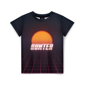 Детская футболка 3D с принтом Gunter (Пассхантер) в Ухте, 100% гипоаллергенный полиэфир | прямой крой, круглый вырез горловины, длина до линии бедер, чуть спущенное плечо, ткань немного тянется | 80 | ready player one | spilberg | восьмидесятые | первому игроку приготовиться | ретро | спилберг