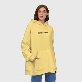 Худи SuperOversize хлопок с принтом Road to the dream. Black в Ухте, 70% хлопок, 30% полиэстер, мягкий начес внутри | карман-кенгуру, эластичная резинка на манжетах и по нижней кромке, двухслойный капюшон
 | мечта | мотивация | следуй за мечтой | спорт