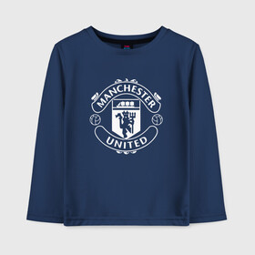 Детский лонгслив хлопок с принтом Manchester United в Ухте, 100% хлопок | круглый вырез горловины, полуприлегающий силуэт, длина до линии бедер | club | football | logo | manchester | rooney | united | английская | дьяволы | красные | лига | лого | логотип | манчестер | премьер | эмблема | юнайтед