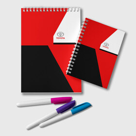 Блокнот с принтом TOYOTA SPORT в Ухте, 100% бумага | 48 листов, плотность листов — 60 г/м2, плотность картонной обложки — 250 г/м2. Листы скреплены удобной пружинной спиралью. Цвет линий — светло-серый
 | auto | toyota | авто | автомобиль | автомобильные | бренд | марка | машины | тойота