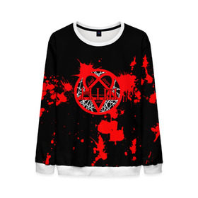 Мужской свитшот 3D с принтом HIM в Ухте, 100% полиэстер с мягким внутренним слоем | круглый вырез горловины, мягкая резинка на манжетах и поясе, свободная посадка по фигуре | him | вилле вало | готик | готика | группа | знак | лав | метал | микко линдстрём | микко паананен | музыка | надпись | песни | рок | финская | хим | юкка крёгер | янне пууртинен