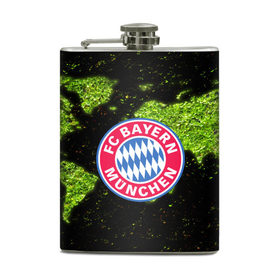 Фляга с принтом Bayern Munchen WORLD в Ухте, металлический корпус | емкость 0,22 л, размер 125 х 94 мм. Виниловая наклейка запечатывается полностью | Тематика изображения на принте: 