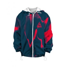 Детская куртка 3D с принтом linkin park music в Ухте, 100% полиэстер | застежка — молния, подол и капюшон оформлены резинкой с фиксаторами, по бокам — два кармана без застежек, один потайной карман на груди, плотность верхнего слоя — 90 г/м2; плотность флисового подклада — 260 г/м2 | linkin park | logo | music | rock | музыка | рок | честер беннингтон