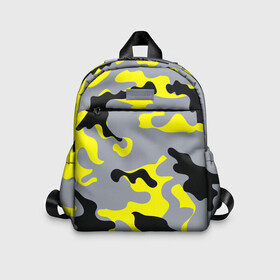 Детский рюкзак 3D с принтом Yellow camouflage в Ухте, 100% полиэстер | лямки с регулируемой длиной, сверху петелька, чтобы рюкзак можно было повесить на вешалку. Основное отделение закрывается на молнию, как и внешний карман. Внутри дополнительный карман. По бокам два дополнительных кармашка | camouflage | камуфляж | комуфляж