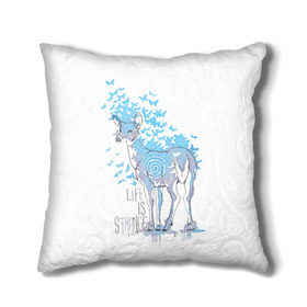 Подушка 3D Life is Strange. Олень: в Ухте, наволочка – 100% полиэстер, наполнитель – холлофайбер (легкий наполнитель, не вызывает аллергию). | состоит из подушки и наволочки. Наволочка на молнии, легко снимается для стирки | бабочки | жизнь | странная