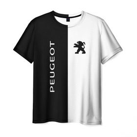 Мужская футболка 3D с принтом Peugeot в Ухте, 100% полиэфир | прямой крой, круглый вырез горловины, длина до линии бедер | 206 | 207 | 208 | 307 | 308 | 407 | 408 | 907 | boxer | crossover | peugeot | sport | авто | автомобиль | знак | лого | машина | пежо | пежот | пезжо | седан | символ | спорт | тачка | хэтчбек | эмблема