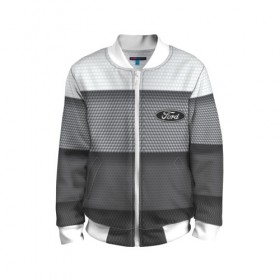 Детский бомбер 3D с принтом Ford sport в Ухте, 100% полиэстер | застегивается на молнию, по бокам два кармана без застежек, мягкие манжеты, по низу бомбера и на воротнике — эластичная резинка | Тематика изображения на принте: auto | automobile | car | carbon | ford | machine | motor | motor car | sport car | автомашина | бренд | легковой автомобиль | марка | спортивный автомобиль | тачка | форд