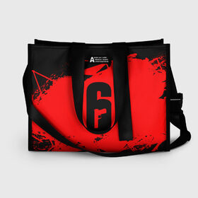 Сумка-шоппер 3D с принтом RAINBOW SIX SIEGE OUTBREAK в Ухте, 100% полиэстер | застегивается на металлическую кнопку; внутренний карман застегивается на молнию. Стенки укреплены специальным мягким материалом, чтобы защитить содержимое от несильных ударов
 | cybersport | esports | pro league | r6 | rainbow | rainbow six | siege | six | армия | боевик | военные | война | игры | киберспорт | логотип | оперативники | радуга | шутер