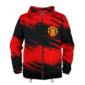 Мужская ветровка 3D с принтом Manchester United в Ухте, 100% полиэстер | подол и капюшон оформлены резинкой с фиксаторами, два кармана без застежек по бокам, один потайной карман на груди | Тематика изображения на принте: football | futbol | manchester | mu | sport | манчестер | мю | спорт | футбол | юнайтед