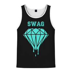 Мужская майка 3D с принтом Swag diamond в Ухте, 100% полиэстер | круглая горловина, приталенный силуэт, длина до линии бедра. Пройма и горловина окантованы тонкой бейкой | Тематика изображения на принте: 
