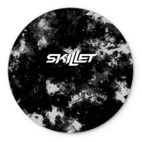 Коврик круглый с принтом Skillet в Ухте, резина и полиэстер | круглая форма, изображение наносится на всю лицевую часть | Тематика изображения на принте: punk | rock | skillet | альтернативный хип хоп | группа | инди поп | музыка | музыкальное произведение | ноты | панк | регги | рок | синти поп