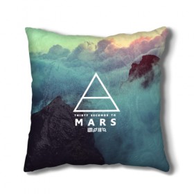 Подушка 3D с принтом 30 Seconds to Mars в Ухте, наволочка – 100% полиэстер, наполнитель – холлофайбер (легкий наполнитель, не вызывает аллергию). | состоит из подушки и наволочки. Наволочка на молнии, легко снимается для стирки | 30 seconds to mars | punk | rock | альтернативный хип хоп | группа | инди поп | музыка | музыкальное произведение | ноты | панк | регги | рок | синти поп