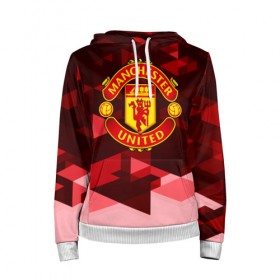 Женская толстовка 3D с принтом Manchester United Abstract в Ухте, 100% полиэстер  | двухслойный капюшон со шнурком для регулировки, мягкие манжеты на рукавах и по низу толстовки, спереди карман-кенгуру с мягким внутренним слоем. | england | football | logo | manchester united | sport | абстракция | англия | арт | геометрия | лига | лого | манчестер | спорт | текстура | фигуры | фк | футбол | футбольный клуб | эмблема