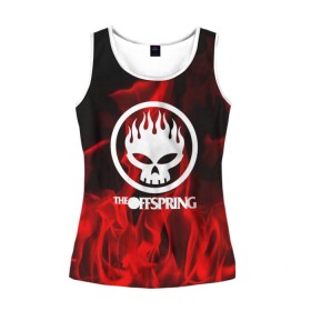 Женская майка 3D с принтом The Offspring в Ухте, 100% полиэстер | круглая горловина, прямой силуэт, длина до линии бедра | punk | rock | the offspring | альтернативный хип хоп | группа | инди поп | музыка | музыкальное произведение | ноты | огонь | панк | регги | рок | синти поп