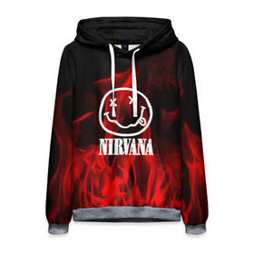 Мужская толстовка 3D с принтом NIRVANA в Ухте, 100% полиэстер | двухслойный капюшон со шнурком для регулировки, мягкие манжеты на рукавах и по низу толстовки, спереди карман-кенгуру с мягким внутренним слоем. | nirvana | punk | rock | альтернативный хип хоп | группа | инди поп | музыка | музыкальное произведение | ноты | панк | регги | рок | синти поп