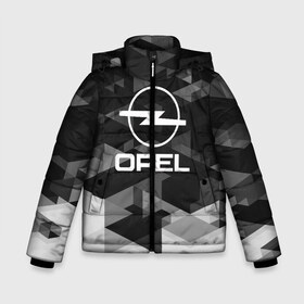 Зимняя куртка для мальчиков 3D с принтом Opel sport geometry в Ухте, ткань верха — 100% полиэстер; подклад — 100% полиэстер, утеплитель — 100% полиэстер | длина ниже бедра, удлиненная спинка, воротник стойка и отстегивающийся капюшон. Есть боковые карманы с листочкой на кнопках, утяжки по низу изделия и внутренний карман на молнии. 

Предусмотрены светоотражающий принт на спинке, радужный светоотражающий элемент на пуллере молнии и на резинке для утяжки | auto | automobile | car | carbon | machine | motor | motor car | opel | sport car | автомашина | бренд | легковой автомобиль | марка | спортивный автомобиль | тачка