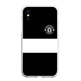 Чехол для iPhone XS Max матовый FC Manchester United: в Ухте, Силикон | Область печати: задняя сторона чехла, без боковых панелей | black   white | england | football | logo | manchester united | sport | англия | арт | лига | лого | манчестер юнайтед | спорт | текстура | фк | футбол | футбольный клуб | черно белый | эмблема