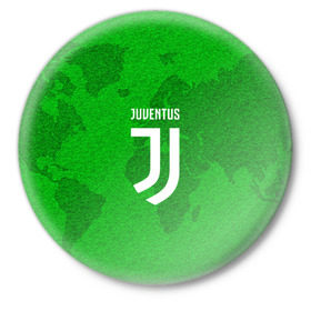 Значок с принтом JUVENTUS SPORT в Ухте,  металл | круглая форма, металлическая застежка в виде булавки | Тематика изображения на принте: 