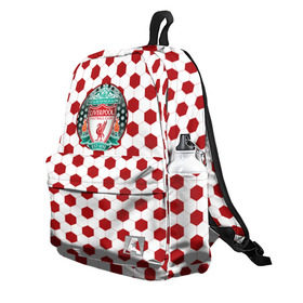 Рюкзак 3D с принтом FC Liverpool в Ухте, 100% полиэстер | лямки с регулируемой длиной, сверху петелька, чтобы рюкзак можно было повесить на вешалку. Основное отделение закрывается на молнию, как и внешний карман. Внутри два дополнительных кармана, один из которых закрывается на молнию. По бокам два дополнительных кармашка | 