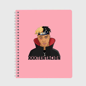 Тетрадь с принтом XXXtentacion (1) в Ухте, 100% бумага | 48 листов, плотность листов — 60 г/м2, плотность картонной обложки — 250 г/м2. Листы скреплены сбоку удобной пружинной спиралью. Уголки страниц и обложки скругленные. Цвет линий — светло-серый
 | 17 | art | look at me | moonlight | rap | revenge | tentacion | xxx | xxxtentacion
