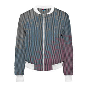 Женский бомбер 3D Hexagon Триколор: в Ухте, 100% полиэстер | застегивается на молнию, по бокам два кармана без застежек, мягкие манжеты, по низу бомбера и на воротнике — эластичная резинка | тусклый