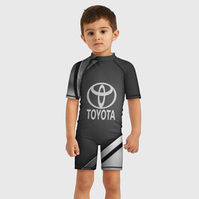 Детский купальный костюм 3D с принтом TOYOTA SPORT в Ухте, Полиэстер 85%, Спандекс 15% | застежка на молнии на спине | auto | automobile | car | carbon | machine | motor | motor car | sport car | toyota | автомашина | бренд | легковой автомобиль | марка | спортивный автомобиль | тачка