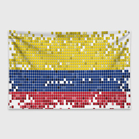 Флаг-баннер с принтом Флаг Колумбии в Ухте, 100% полиэстер | размер 67 х 109 см, плотность ткани — 95 г/м2; по краям флага есть четыре люверса для крепления | пиксельный