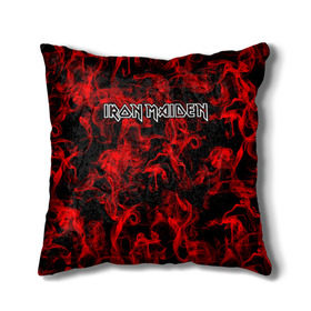 Подушка 3D с принтом Iron Maiden в Ухте, наволочка – 100% полиэстер, наполнитель – холлофайбер (легкий наполнитель, не вызывает аллергию). | состоит из подушки и наволочки. Наволочка на молнии, легко снимается для стирки | Тематика изображения на принте: альтернативный | блюз | британская | готик | гранж | группа | метал | модные | музыка | пост | рок | хард