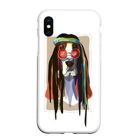 Чехол для iPhone XS Max матовый Reggae Dog: в Ухте, Силикон | Область печати: задняя сторона чехла, без боковых панелей | хиппи