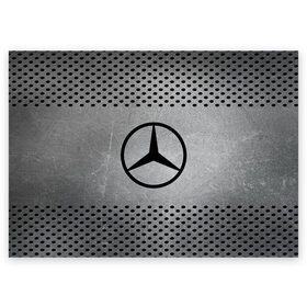 Поздравительная открытка с принтом MERCEDES-BENZ в Ухте, 100% бумага | плотность бумаги 280 г/м2, матовая, на обратной стороне линовка и место для марки
 | auto | automobile | car | carbon | machine | mercedes | motor | motor car | sport car | автомашина | бренд | легковой автомобиль | марка | спортивный автомобиль | тачка