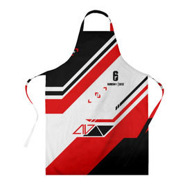 Фартук 3D с принтом RAINBOW SIX SIEGE в Ухте, 100% полиэстер | общий размер — 65 х 85 см, ширина нагрудника — 26 см, горловина — 53 см, длина завязок — 54 см, общий обхват в поясе — 173 см. Принт на завязках и на горловине наносится с двух сторон, на основной части фартука — только с внешней стороны | 