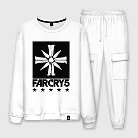 Мужской костюм хлопок с принтом Edens Gate Logo в Ухте, 100% хлопок | на свитшоте круглая горловина, мягкая резинка по низу. Брюки заужены к низу, на них два вида карманов: два “обычных” по бокам и два объемных, с клапанами, расположенные ниже линии бедра. Брюки с мягкой трикотажной резинкой на поясе и по низу штанин. В поясе для дополнительного комфорта — широкие завязки | far cry 5 | фар край