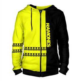 Мужская толстовка 3D на молнии с принтом Ramones в Ухте, 100% полиэстер | длина до линии бедра, манжеты и пояс оформлены мягкой тканевой резинкой, двухслойный капюшон со шнурком для регулировки, спереди молния, по бокам два кармана | Тематика изображения на принте: группа | панк | рамон | рамонес | рамоунз | рамоунс | рок | хард