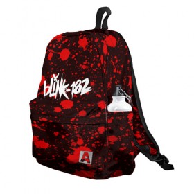 Рюкзак 3D с принтом BLINK 182 в Ухте, 100% полиэстер | лямки с регулируемой длиной, сверху петелька, чтобы рюкзак можно было повесить на вешалку. Основное отделение закрывается на молнию, как и внешний карман. Внутри два дополнительных кармана, один из которых закрывается на молнию. По бокам два дополнительных кармашка | 