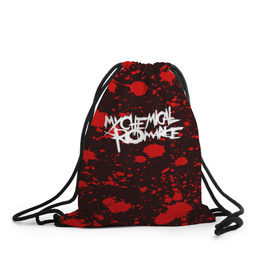 Рюкзак-мешок 3D с принтом My Chemical Romance в Ухте, 100% полиэстер | плотность ткани — 200 г/м2, размер — 35 х 45 см; лямки — толстые шнурки, застежка на шнуровке, без карманов и подкладки | Тематика изображения на принте: my chemical romance | punk | rock | альтернативный хип хоп | группа | инди поп | музыка | музыкальное произведение | ноты | панк | регги | рок | синти поп