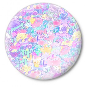 Значок с принтом Веселые стикеры в Ухте,  металл | круглая форма, металлическая застежка в виде булавки | Тематика изображения на принте: 