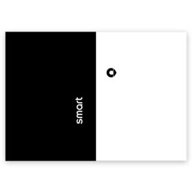 Поздравительная открытка с принтом Smart в Ухте, 100% бумага | плотность бумаги 280 г/м2, матовая, на обратной стороне линовка и место для марки
 | art | car | crossover | forfour | fortwo | mercedes | roadster | smart | sport | swatch | авто | автомобиль | знак | кар | лого | машина | седан | символ | спорт | тачка | хэтчбек | эмблема