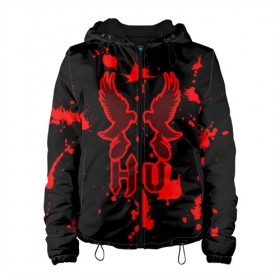 Женская куртка 3D с принтом Hollywood Undead в Ухте, ткань верха — 100% полиэстер, подклад — флис | прямой крой, подол и капюшон оформлены резинкой с фиксаторами, два кармана без застежек по бокам, один большой потайной карман на груди. Карман на груди застегивается на липучку | charlie scene | danny | funny man | hollywood | j dog | johnny 3 tears | undead | альтернативный | андед | голивуд | голливудская | группа | кранккор | метал | нежить | ню | реп | рок | рэп | рэпкор