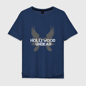 Мужская футболка хлопок Oversize с принтом Hollywood Undead в Ухте, 100% хлопок | свободный крой, круглый ворот, “спинка” длиннее передней части | 