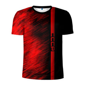 Мужская футболка 3D спортивная с принтом СССР в Ухте, 100% полиэстер с улучшенными характеристиками | приталенный силуэт, круглая горловина, широкие плечи, сужается к линии бедра | ussr | герб | звезда | знак | красный | молот | надпись | патриот | патриотизм | республик | рсфср | серп | символ | снг | советский | советских | союз | сср | ссср | страна | флаг | черный