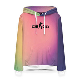 Женская толстовка 3D с принтом CsGo Градиент в Ухте, 100% полиэстер  | двухслойный капюшон со шнурком для регулировки, мягкие манжеты на рукавах и по низу толстовки, спереди карман-кенгуру с мягким внутренним слоем. | cs go | csgo | global offensive | контр страйк | контра