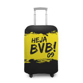 Чехол для чемодана 3D с принтом Borussia Dortmund FC в Ухте, 86% полиэфир, 14% спандекс | двустороннее нанесение принта, прорези для ручек и колес | 09 | bvb | heja | боруссия | германия | дортмунд | клуб | фк | футбол | футбольный
