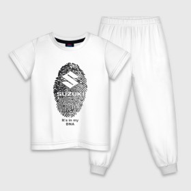Детская пижама хлопок с принтом Suzuki its in my DNA в Ухте, 100% хлопок |  брюки и футболка прямого кроя, без карманов, на брюках мягкая резинка на поясе и по низу штанин
 | corporation | crossover | liana | motor | s | sport | suzuki | sx4 | vitara | xl 7 | авто | автомобиль | знак | лого | машина | с | седан | символ | спорт | судзуки | сузуки | тачка | хэтчбек | эмблема
