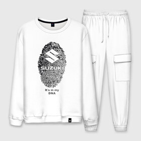 Мужской костюм хлопок с принтом Suzuki its in my DNA в Ухте, 100% хлопок | на свитшоте круглая горловина, мягкая резинка по низу. Брюки заужены к низу, на них два вида карманов: два “обычных” по бокам и два объемных, с клапанами, расположенные ниже линии бедра. Брюки с мягкой трикотажной резинкой на поясе и по низу штанин. В поясе для дополнительного комфорта — широкие завязки | corporation | crossover | liana | motor | s | sport | suzuki | sx4 | vitara | xl 7 | авто | автомобиль | знак | лого | машина | с | седан | символ | спорт | судзуки | сузуки | тачка | хэтчбек | эмблема