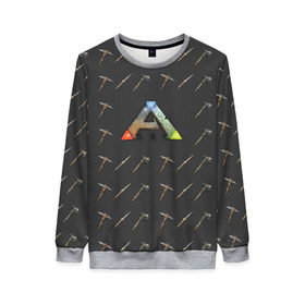 Женский свитшот 3D с принтом Ark Survival Evolved в Ухте, 100% полиэстер с мягким внутренним слоем | круглый вырез горловины, мягкая резинка на манжетах и поясе, свободная посадка по фигуре | арк