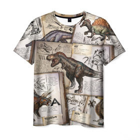 Мужская футболка 3D с принтом Ark Survival Evolved в Ухте, 100% полиэфир | прямой крой, круглый вырез горловины, длина до линии бедер | арк