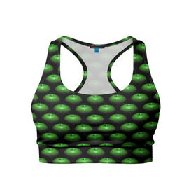 Женский спортивный топ 3D Сочные яблочки: в Ухте, 82% полиэстер, 18% спандекс Ткань безопасна для здоровья, позволяет коже дышать, не мнется и не растягивается |  | паттерн | фрукты | яблоко