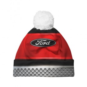 Шапка 3D c помпоном с принтом FORD в Ухте, 100% полиэстер | универсальный размер, печать по всей поверхности изделия | auto | automobile | car | carbon | ford | machine | motor | motor car | sport car | автомашина | бренд | легковой автомобиль | марка | спортивный автомобиль | тачка | форд